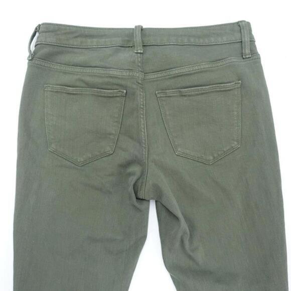 Universal Thread Skinny Jeans Womens 4 Green Denim Distressed Frayed Hem Zip-Fly - Picture 6 of 8